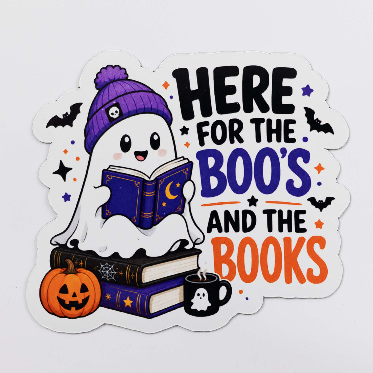 Here for the Boos and the Books Halloween Magnet