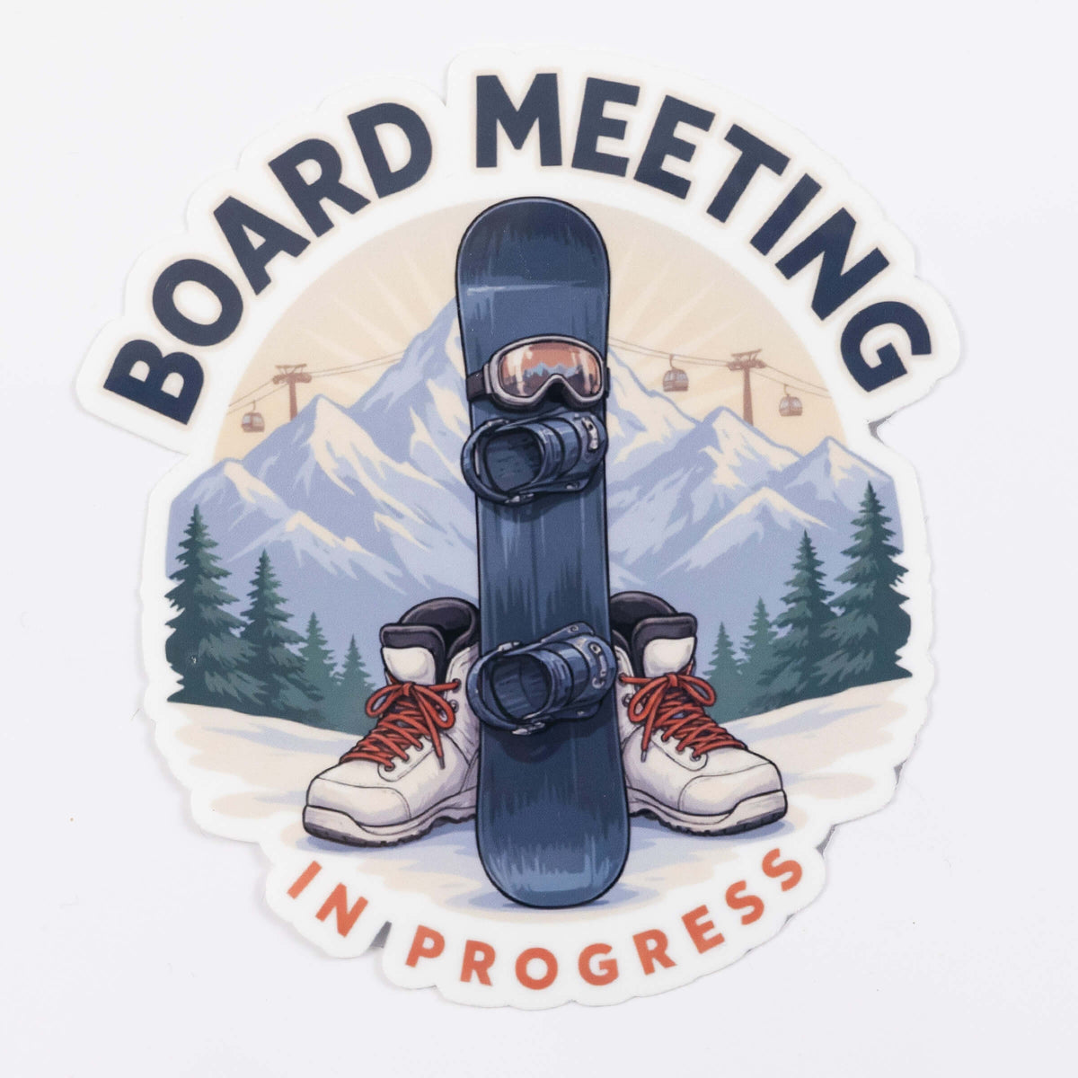 Board Meeting in Progress Snowboard Sticker