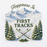 Happiness Is First Tracks Ski Sticker