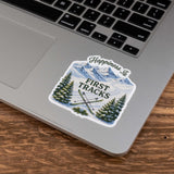 Happiness Is First Tracks Ski Sticker