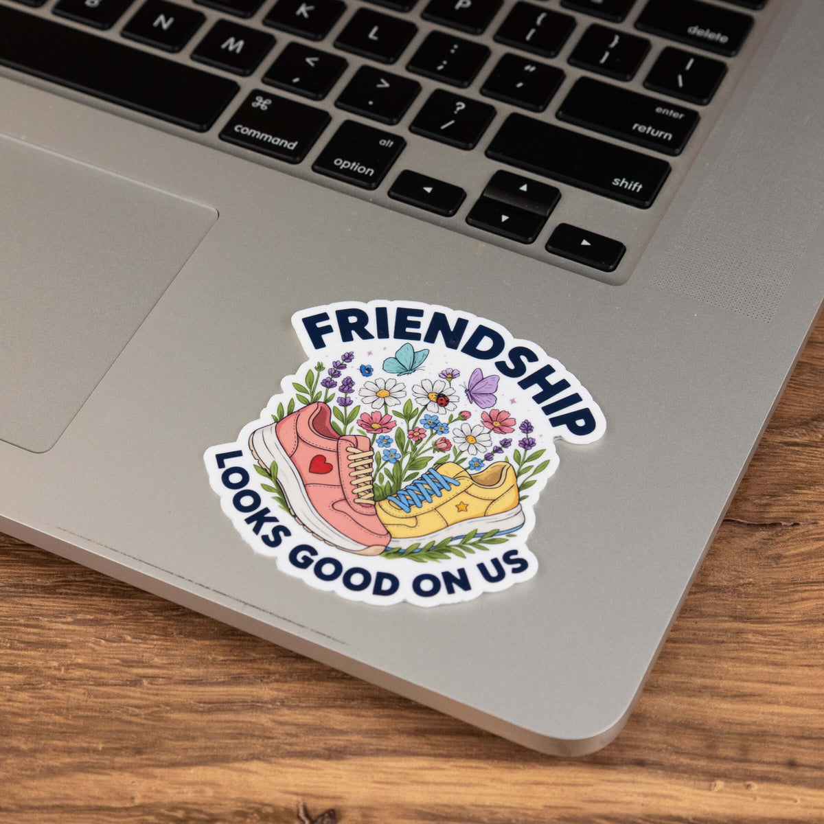 Friendship Looks Good on Us Sneakers Sticker