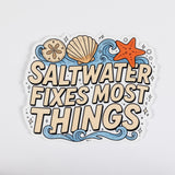Saltwater Fixes Most Things Beach Sticker