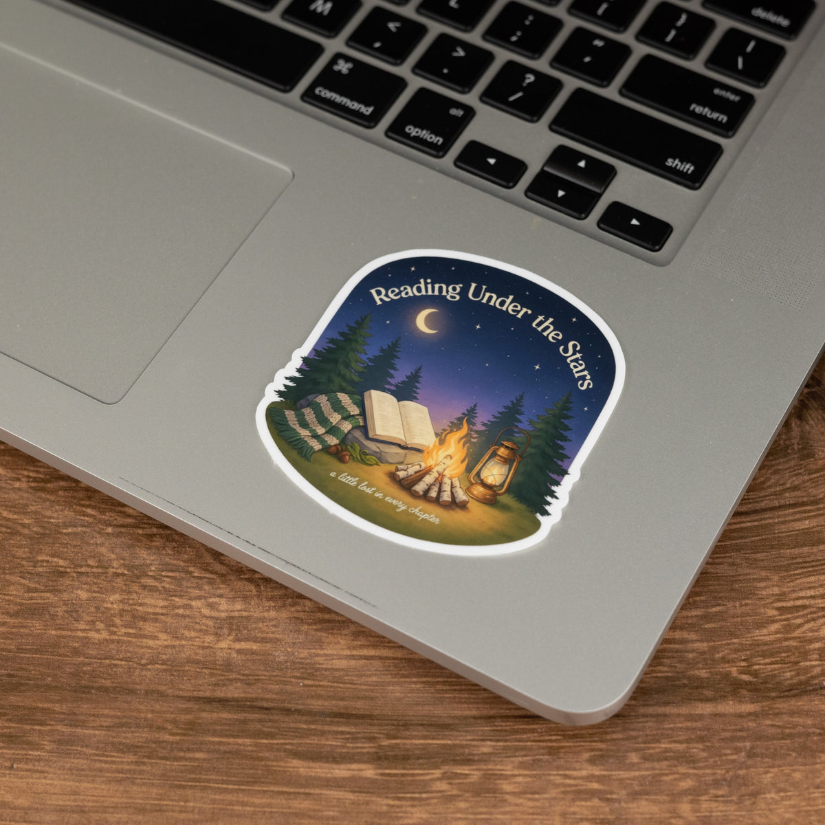 Reading Under the Stars Camping Sticker