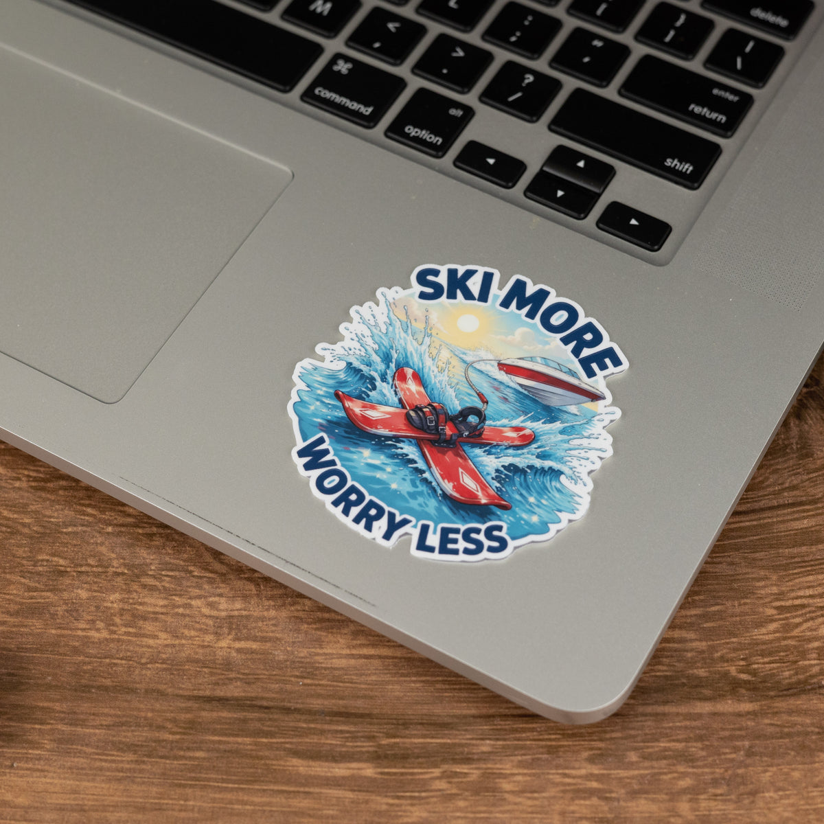 Ski More Worry Less Water Skiing Sticker
